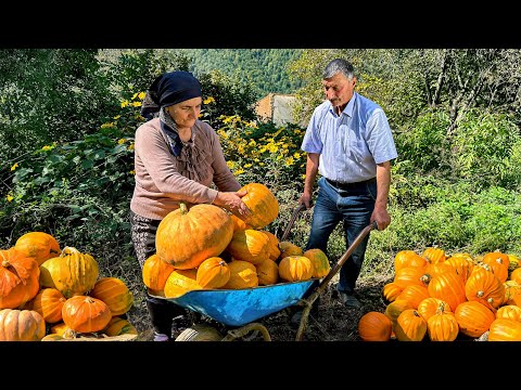 Cooking Pumpkin directly from Our Garden! Autumn Village Harvest