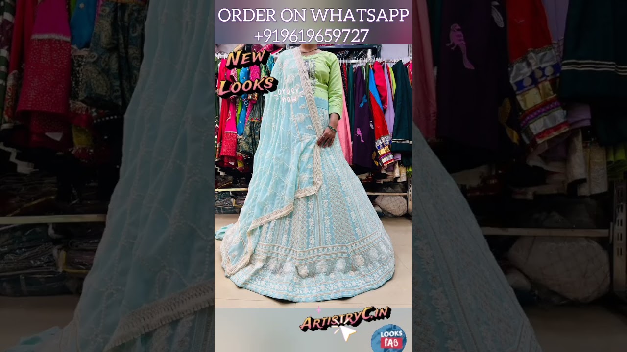 Latest Lucknowi Georgette Lehenga for Wedding Guest under 4105? Akshara Style! WhatsApp +919619659727