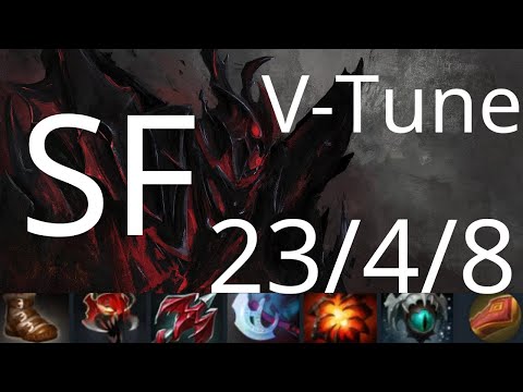 V-Tune carry Shadow Fiend vs Slardar, Gyrocopter, Io - interesting off lane lol - Dota2