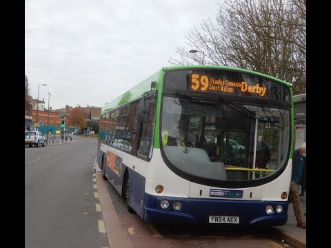 Beast ZF on Country Lanes! Notts and Derby Scania L94UB Wright Solar 660 FN54AEX on Route 59