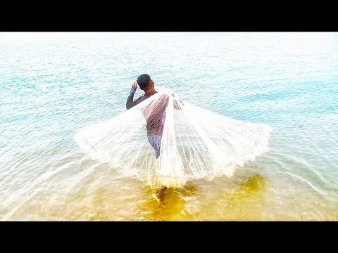 Unbelievable Cast Net Fishing River Big Fish