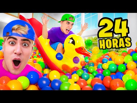 24 HOURS IN A HOUSE FULL OF BALLS !!
