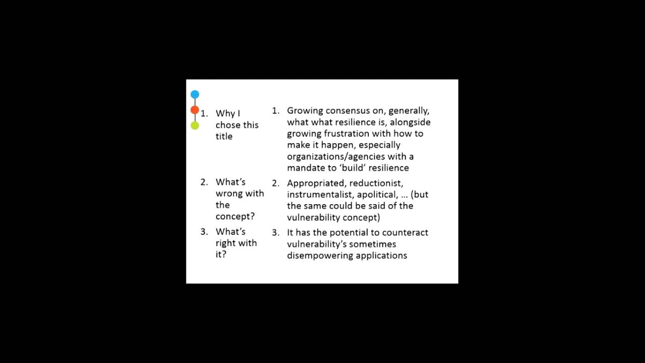 Maureen Fordham - How can we make the disaster resilience concept really work?