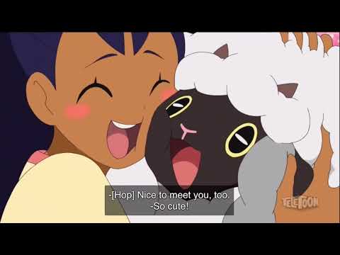 Iris meets Leon brother Hops & cuddling wooloo (u///u) 🥺💘🌸🦶🏻💗💘 pokemon ultjourny EnglishDub
