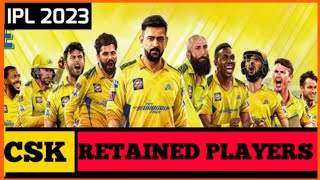 IPL 2023 : Csk Retained Players  List | Csk | Ms Dhoni