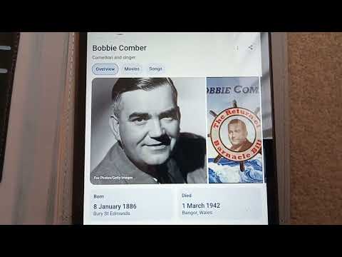 Bobbie comber comedian 1886 1942;RIP BOBBIE thanks for the laughs 