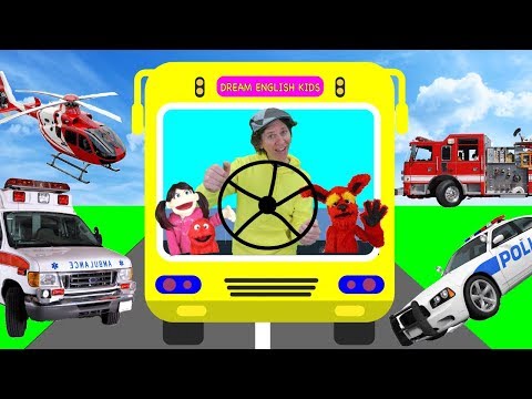 Wheels On The Bus What Do You See? Song with Matt | Emergency Vehicles | Learn English Kids