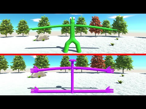 Rainbow Friends Battle | Green VS Purple - Animal Revotl Battle Simulator