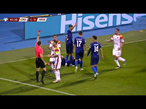 Andrija Bulatović Tarjeta roja, Expulsión impugnada por Luca Modrić, Croacia vs Montenegro
