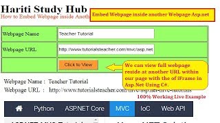 How to Embed Webpage Inside Another Webpage Using URL IFrame Asp.Net C# | Hindi | Free Online Class