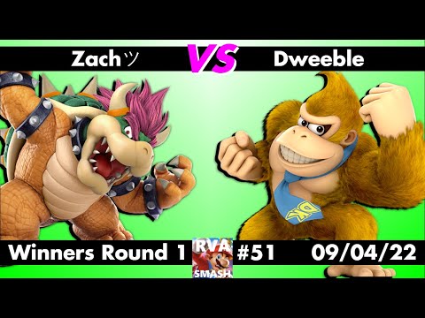 RVA Smash #51: Zachツ (Bowser) vs Dweeble (Donkey Kong) - Winners R1 - Super Smash Bros Ultimate SSBU
