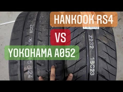 Yomohama A052 vs Hankook RS4 quick breakdown actual tread width comparison 245 40 17