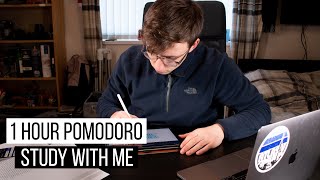 STUDY WITH ME: 1 hour pomodoro session