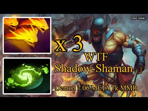 WTF ALMOST x3 ULT 28 WARDS [ SHADOW SHAMAN Rax Strategy ] MID by DEMON 7k MMR - Dota 2