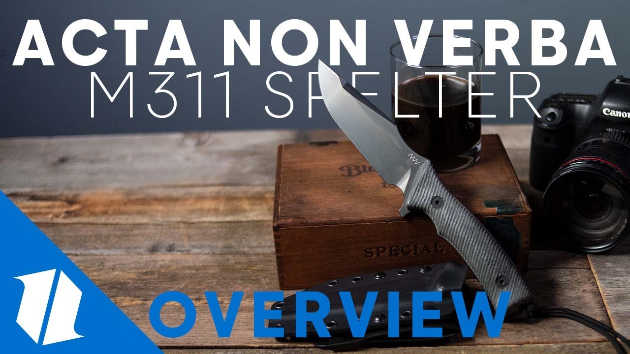 Acta Non Verba Knives M311 Spelter Fixed Blade Knife Black Micarta (4.75" DLC)