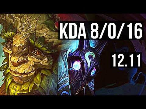 IVERN vs KINDRED (JNG) | 8/0/16, Rank 4 Ivern, 800+ games, Legendary | KR Grandmaster | 12.11