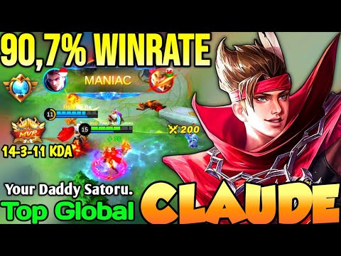 CLAUDE BEST BUILD IN 2021 | TOP GLOBAL CLAUDE Your Daddy Satoru. - MOBILE LEGENDS