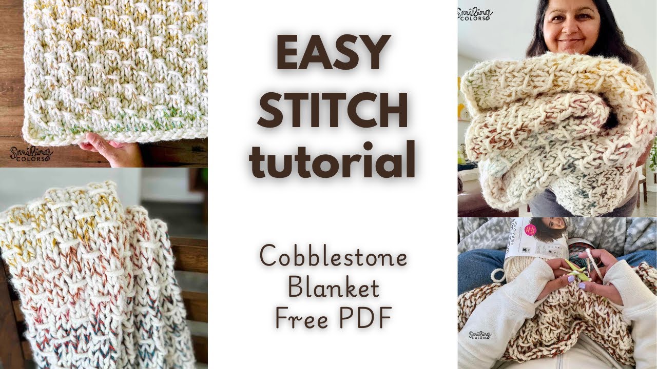 Textured knit cobblestone blanket