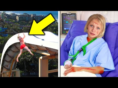 Payton fell off the water slide, then.. (Ninja Kidz TV)