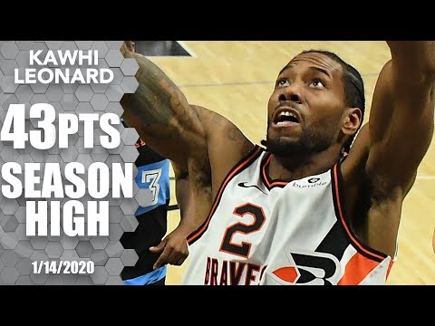 Kawhi Leonard drops season-high 43 points in dominant outing vs. Cavaliers | 2019-20 NBA Highlights