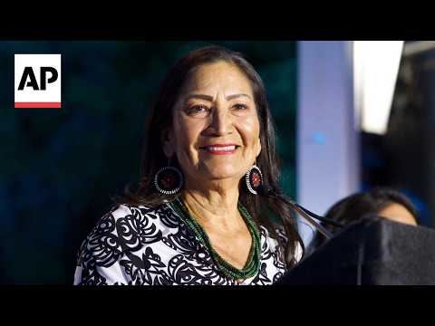 Deb Haaland speaks after winning Democratic nomination for New Mexico governor