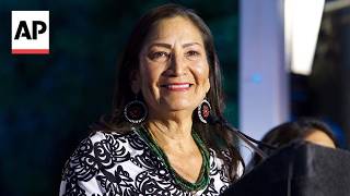 Deb Haaland speaks after winning Democratic nomination for New Mexico governor