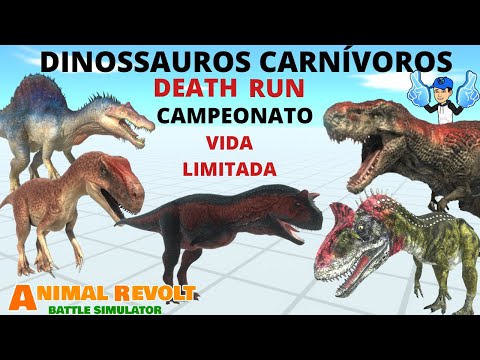 Dinossauros Carnívoros Campeonato Death Run Com Vida Limitada   -   Animal Revolt Battle Simulator