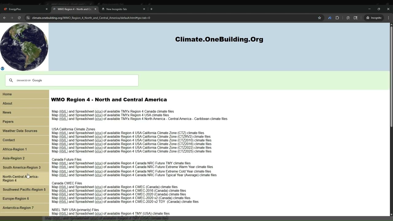Weather File for Energy Simulation