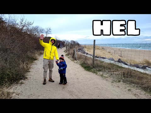 Nasza trasa spacerów w Helu / wchodzimy do bunkra (stanowisko ogniowe) / plaża / Hel zimą