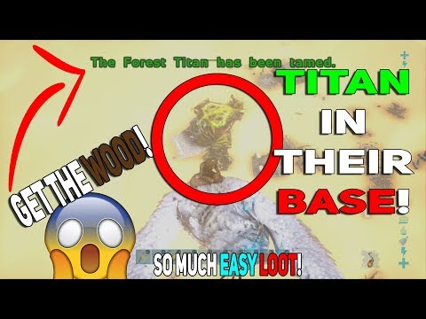 WE DOWNLOADED A FOREST TITAN IN THEIR BASE! | ARK SMALL TRIBES PS4