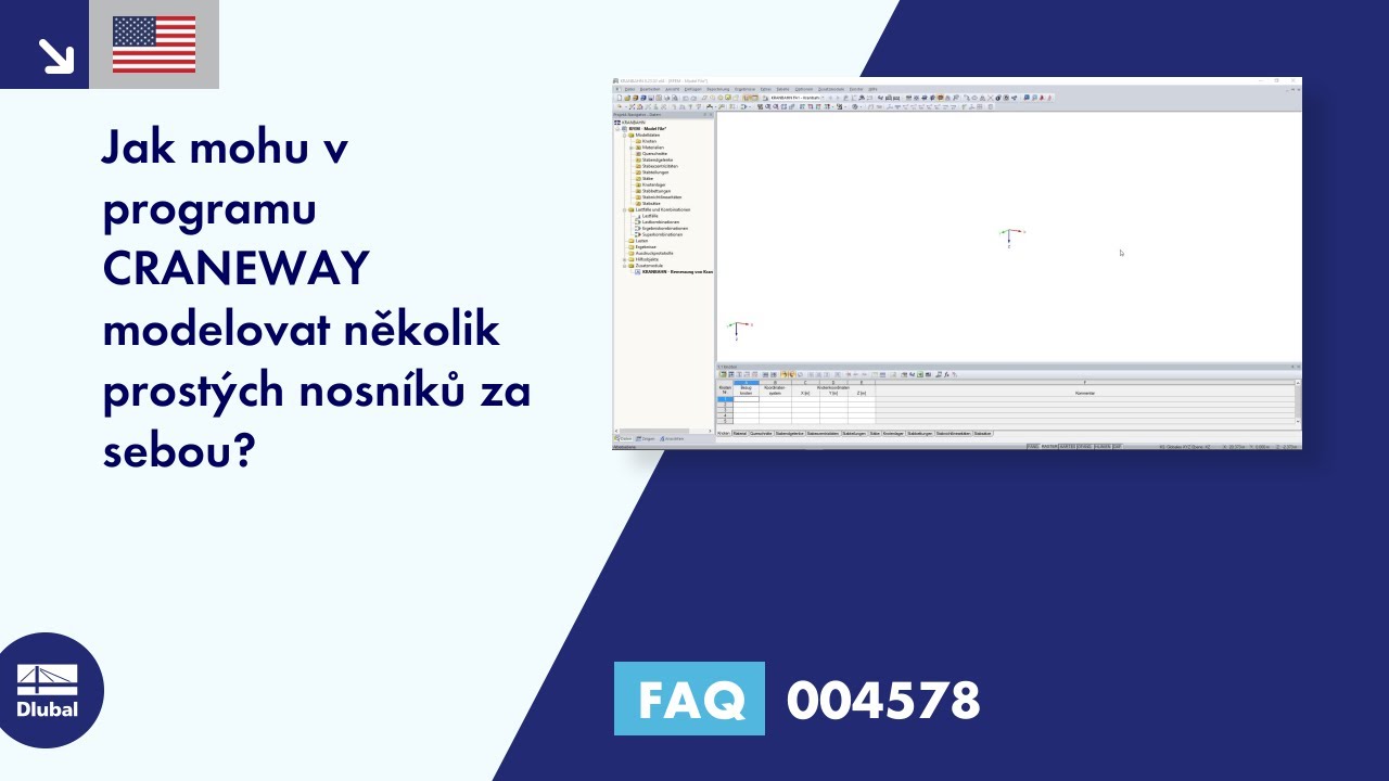 FAQ 004578 | Jak mohu v programu CRANEWAY modelovat několik prostých nosníků za sebou?