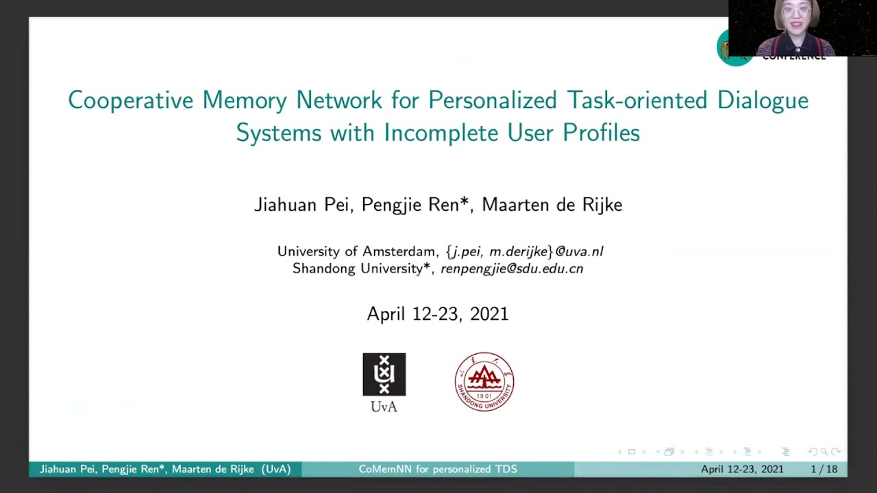 A Cooperative Memory Network for Personalized TDSs with Incomplete User Profiles