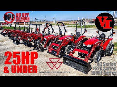 Massey Ferguson 25 Horsepower &  Under Sub-Compact, Mid-Compact and Full Sized Compact Tractors