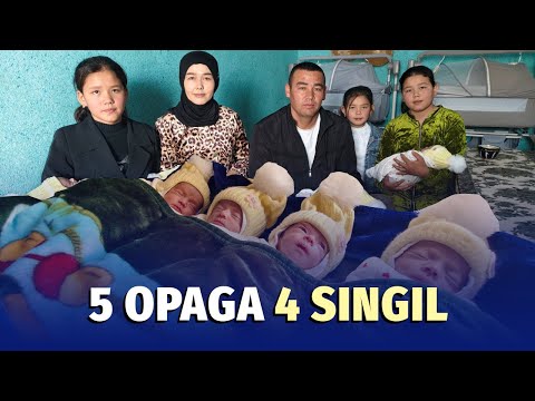 To'qqiz qizli Jasur - to'rt egiz tug'ilgan xonadondan reportaj
