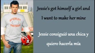 Glee: Jessie&#39;s Girl (Lyrics + Español)