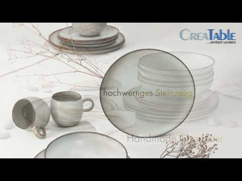 Tafelservice Stone Town Steinzeug - 12-teilig - Grau