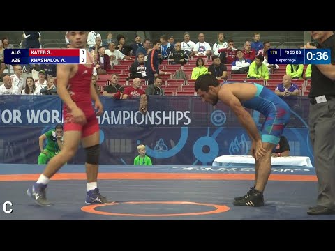 Repechage FS - 55 kg: A. KHASHALOV (AZE) df. S. KATEB (ALG) by VSU, 10-0