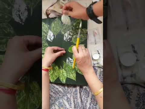 Natural Art Of Flowers and Leaves on Canvas by Tejashri bankar.