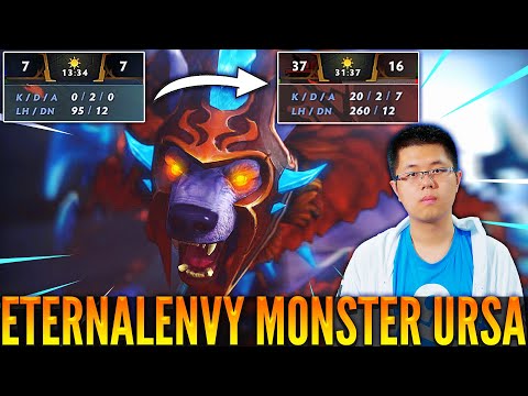 👉 Great Play By ETERNALENVY With Ursa - From Bad Start To Non Stop Farming Enemies Like Creeps