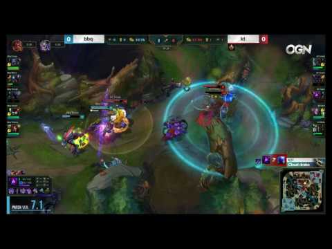 BBQ vs KT Rolster Highlights Game 1 LCK Spring 2017 W1D4 BBQ Olivers vs KT Rolster
