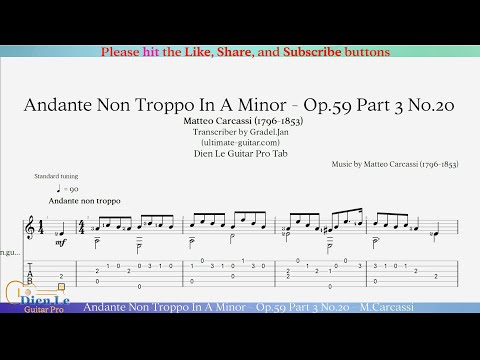 Opus 59 Part 3 No 20 - Andante Non Troppo In A Minor - Matteo Carcassi