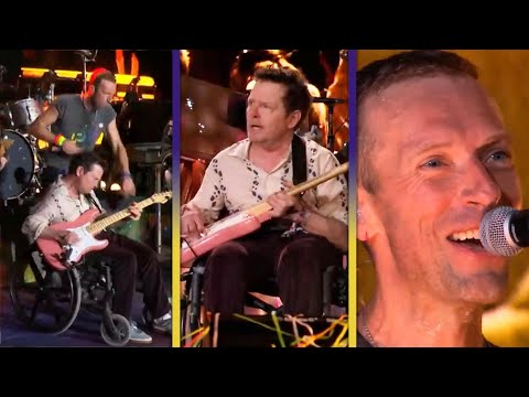 Michael J. Fox SURPRISES Glastonbury Fans by Playing Guitar for Coldplay!
