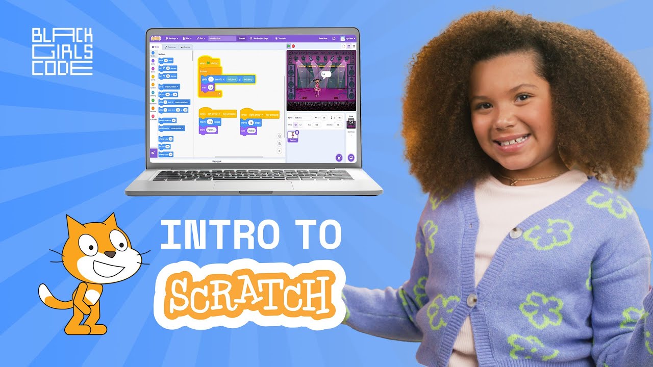 How to Code in Scratch | Episode 1/8 of Code Along Jr. from Black Girls Code