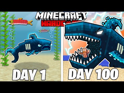 I Survived 100 Days as a WARDEN SHARK in HARDCORE Minecraft