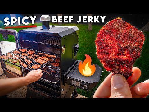 How to Make SPICY Beef Jerky on a Pellet Smoker #pelletsmoker #vevor #veovrmeatslicer