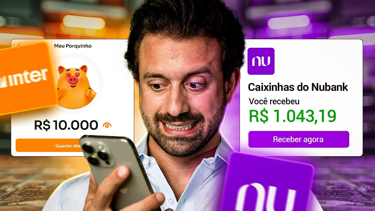 Caixinhas do Nubank ou Porquinho do Banco Inter? MOSTREI qual está RENDENDO MAIS!