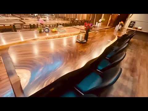 Premium 3 Metres Natural Live Edges Timber Dining Table - NTS000536