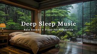 3 Hours Rain Sounds + Soft Piano – Warm Bedroom Sleep Music for Relaxation, Stress Relief and Rest