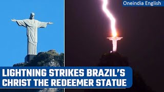 Christ the Redeem statue in Brazil hit by lightning, pic goes viral | Oneindia News