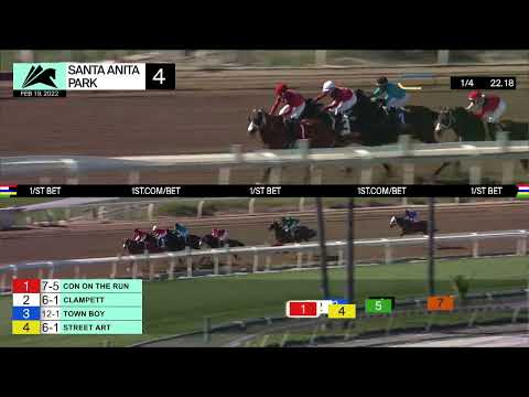 Con On the Run wins Race 4 on Saturday February 19, 2022 at Santa Anita Park